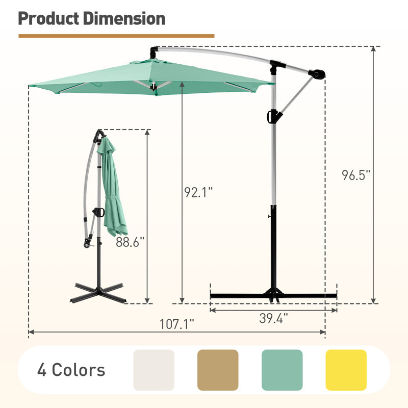 Parasol de patio extérieur 9 ', Vert