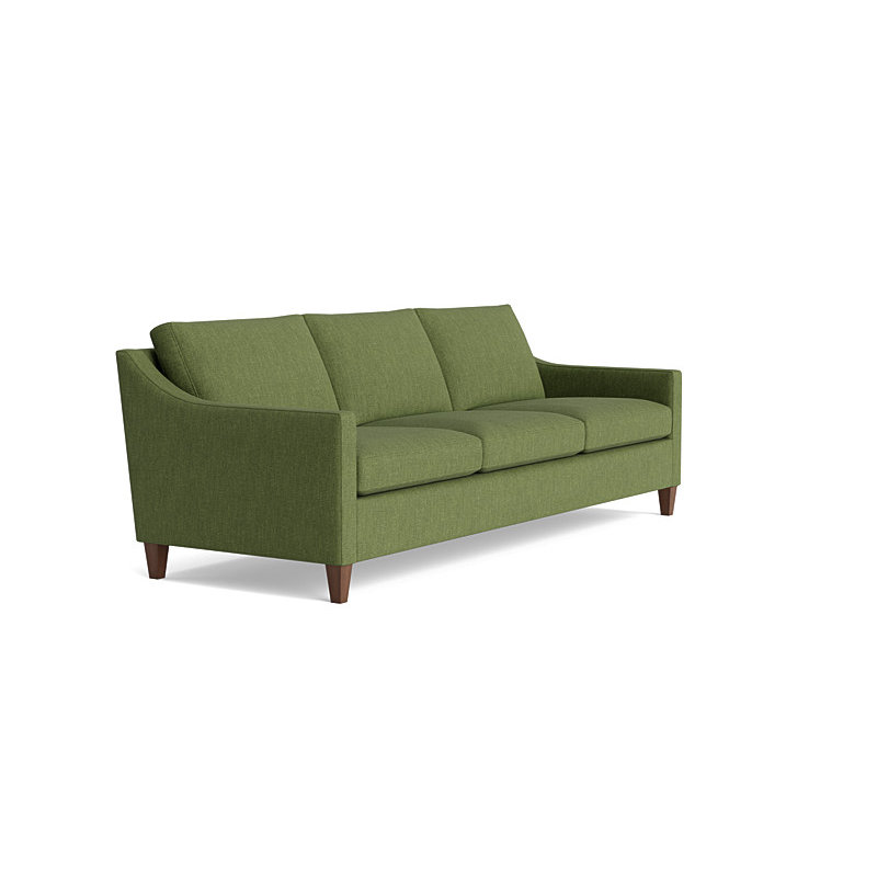 Vera Sofa (95"), Walnut Finish (Angled), Performance Weave - Basil