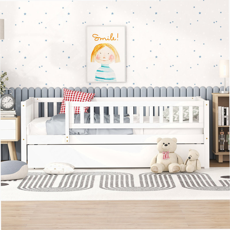 Lit de jour avec couchette Gaitane, Simple, Blanc