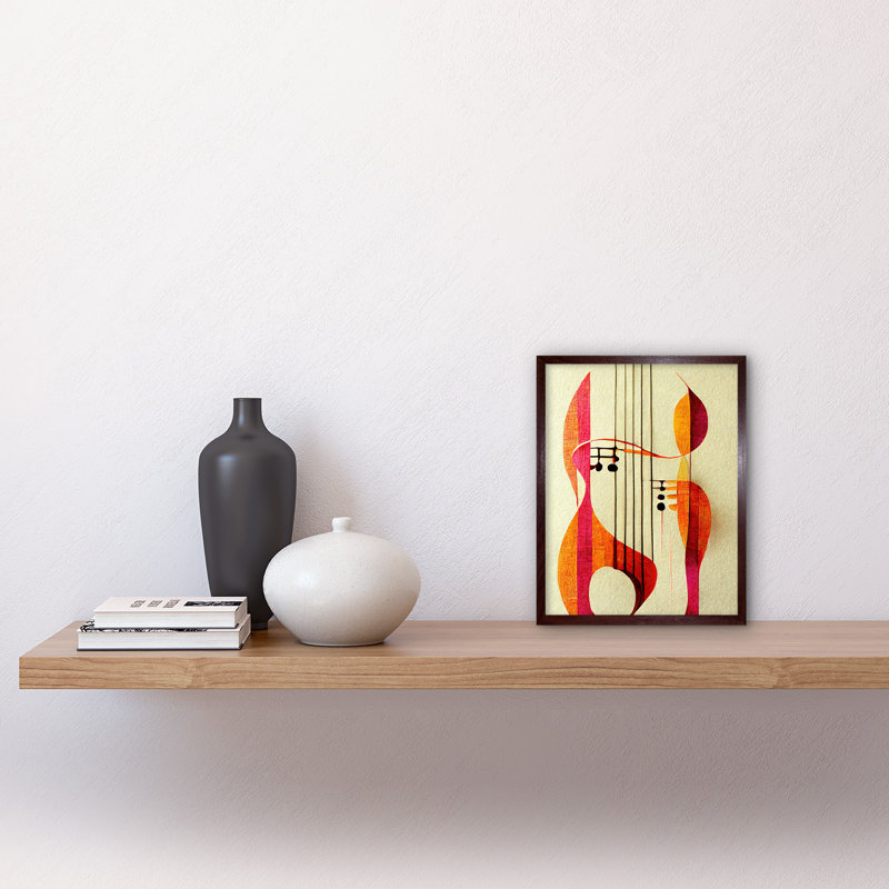 Abstract Boho Musical Music Symbol Clef - Print, Brown Framed Unframed, 25.9cm H x 20.6cm W x 1.5cm D