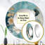 Radee Blue Marble Gold Floral Impressions IV - grand miroir floral, décor de miroir mural rond bleu unique, impression d'art en métal-1643914524