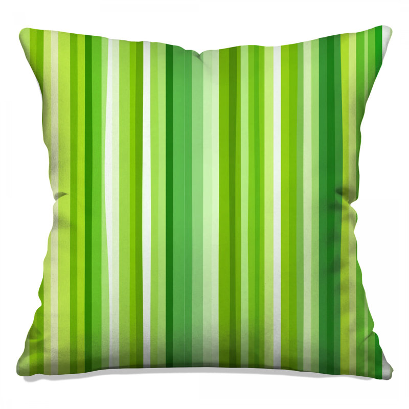 Coussin Green Stripes, 16 x 16 inches