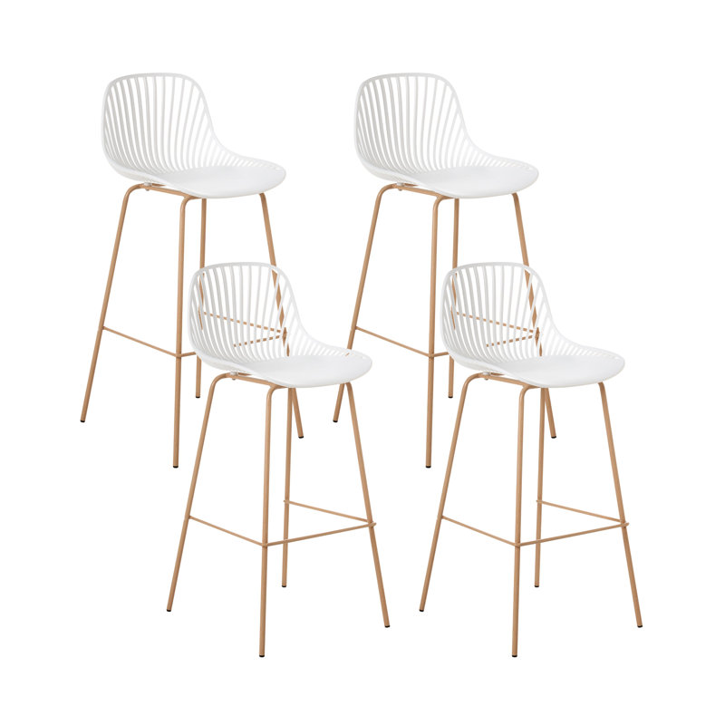Counter Stool with Metal Frame, White