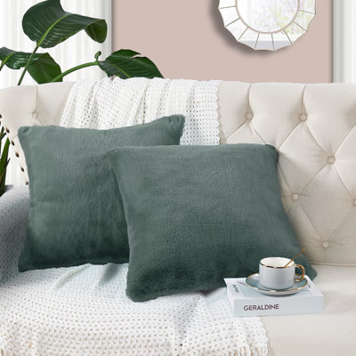  Housse de coussin carré en fausse fourrure
