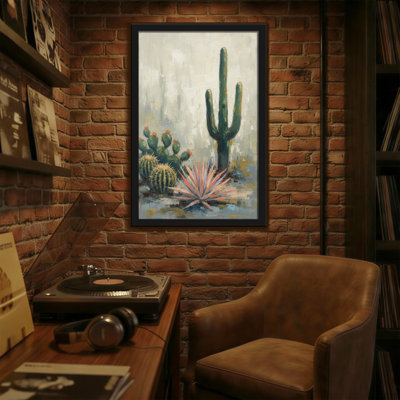 Plantes et fleurs, paysage de cactus du désert, reproduction d'art sur toile