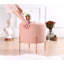 Élégant pouf bohémien, rose, 16,5 po x 15,7 po | 50% coton / 50% lin, 35 éponges orthopédiques, 5 cm de hauteur | Pieds en fer cuivré | Parfait pour les hôtels modernes et la décoration intérieure, confort et élégance combinés-2063776670