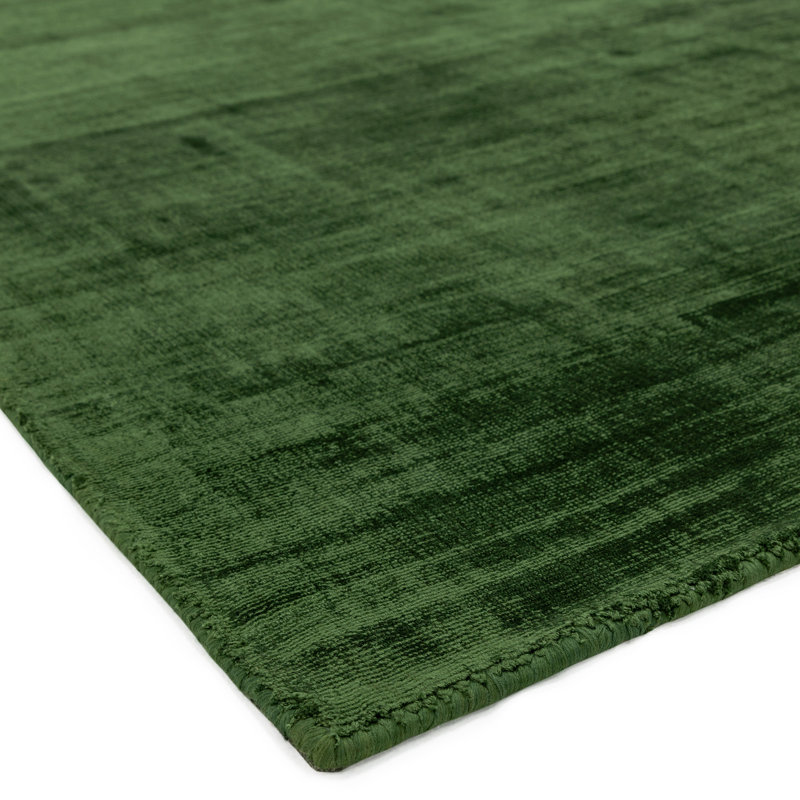 Phoebe Plain Silky Green Rug, Rectangle 200 x 290cm
