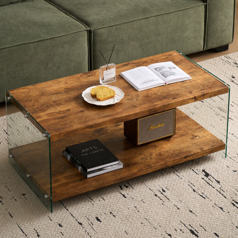 Table basse en MDF, H 17,91 po x l 39,4 po x P 21,65 po, Noyer, noir