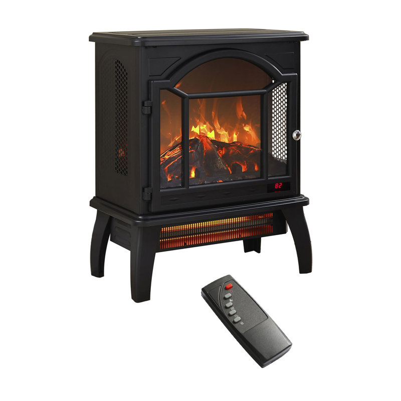 3D Flame Electric Infrared Quartz Fireplace Stove with Remote Control, Portable and Safe for Home Use