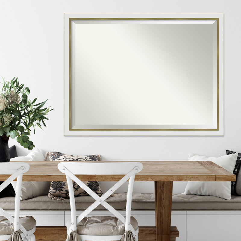 Wall Mirror, White/Gold, 33" x 43"