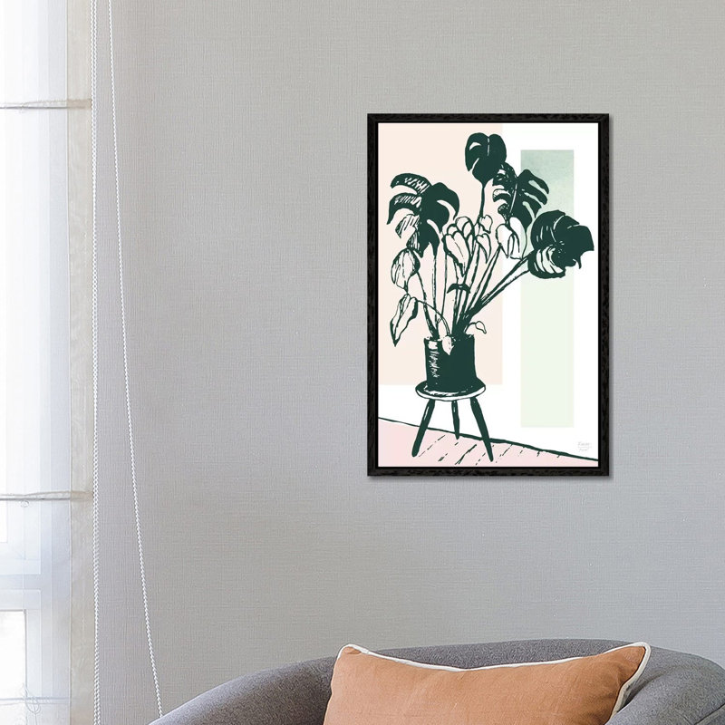Plant Life - Print on Canvas, 66.04cm H x 45.72cm W x 3.81cm D, Black Floater Framed