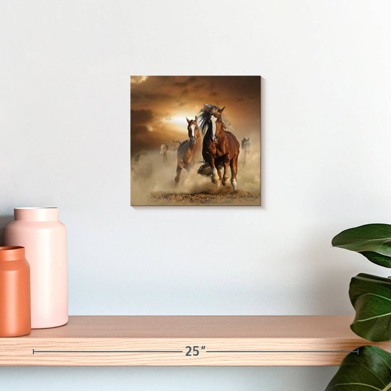 Chevaux de course châtaignier, H 10 po x l 10 po