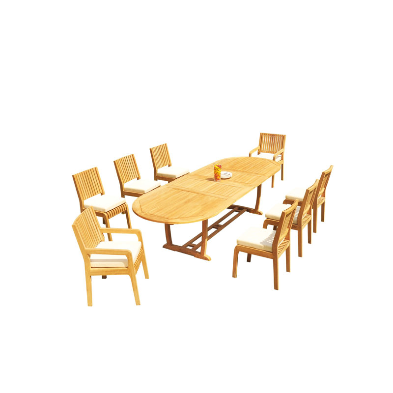 Mas Outdoor 7 - Piece Teak Dining Set, 8
