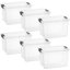 Latitude Run® Clear Storage Bins with Lids, 6 Pack- Plastic Storage Boxes for Home- 4.5 Quart-1218515851