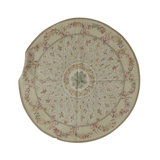 Wool Oriental Area Rug in Stone/Pink