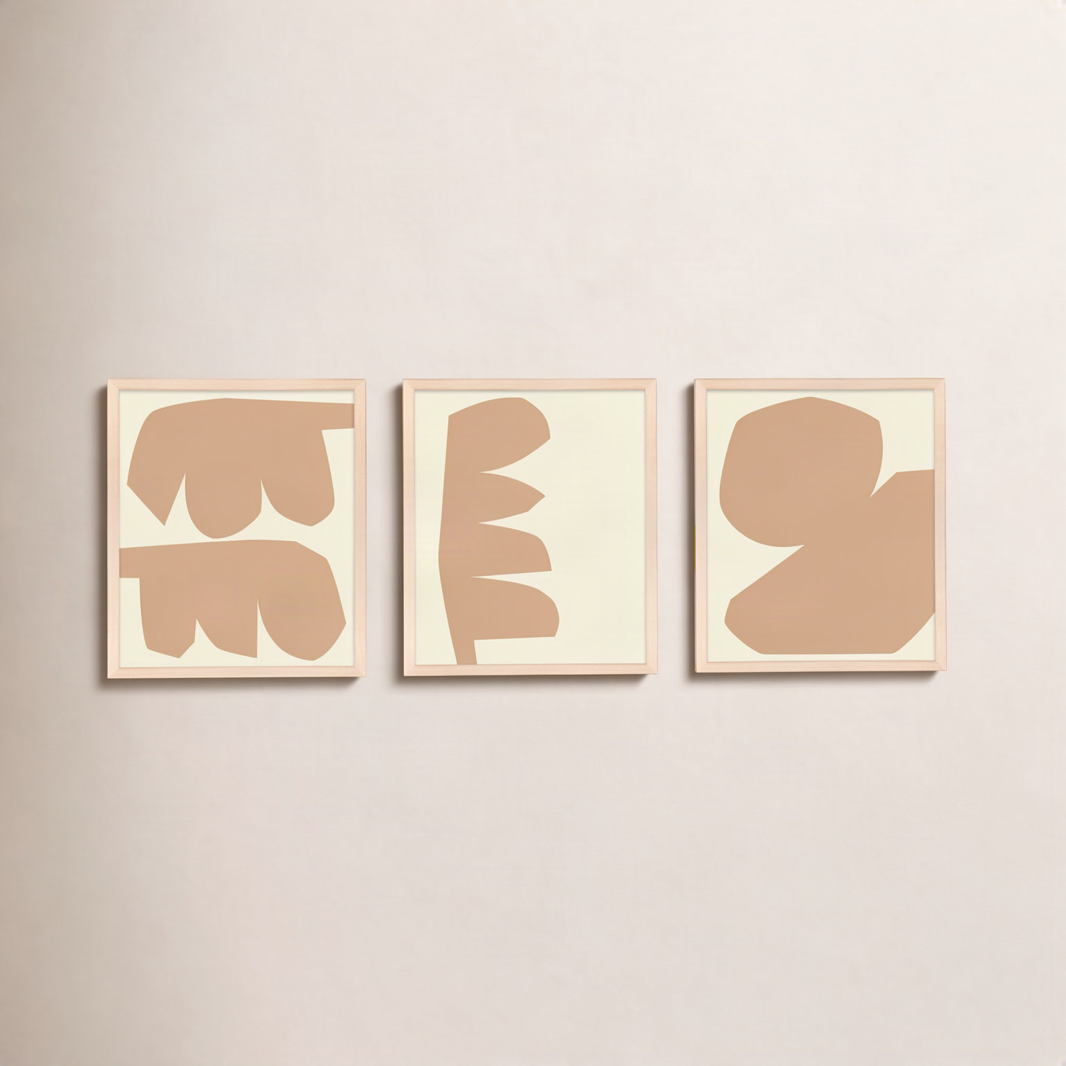 Oline "Component" 3-Piece Print Set, 40" W x 50" H, Yellow Framed