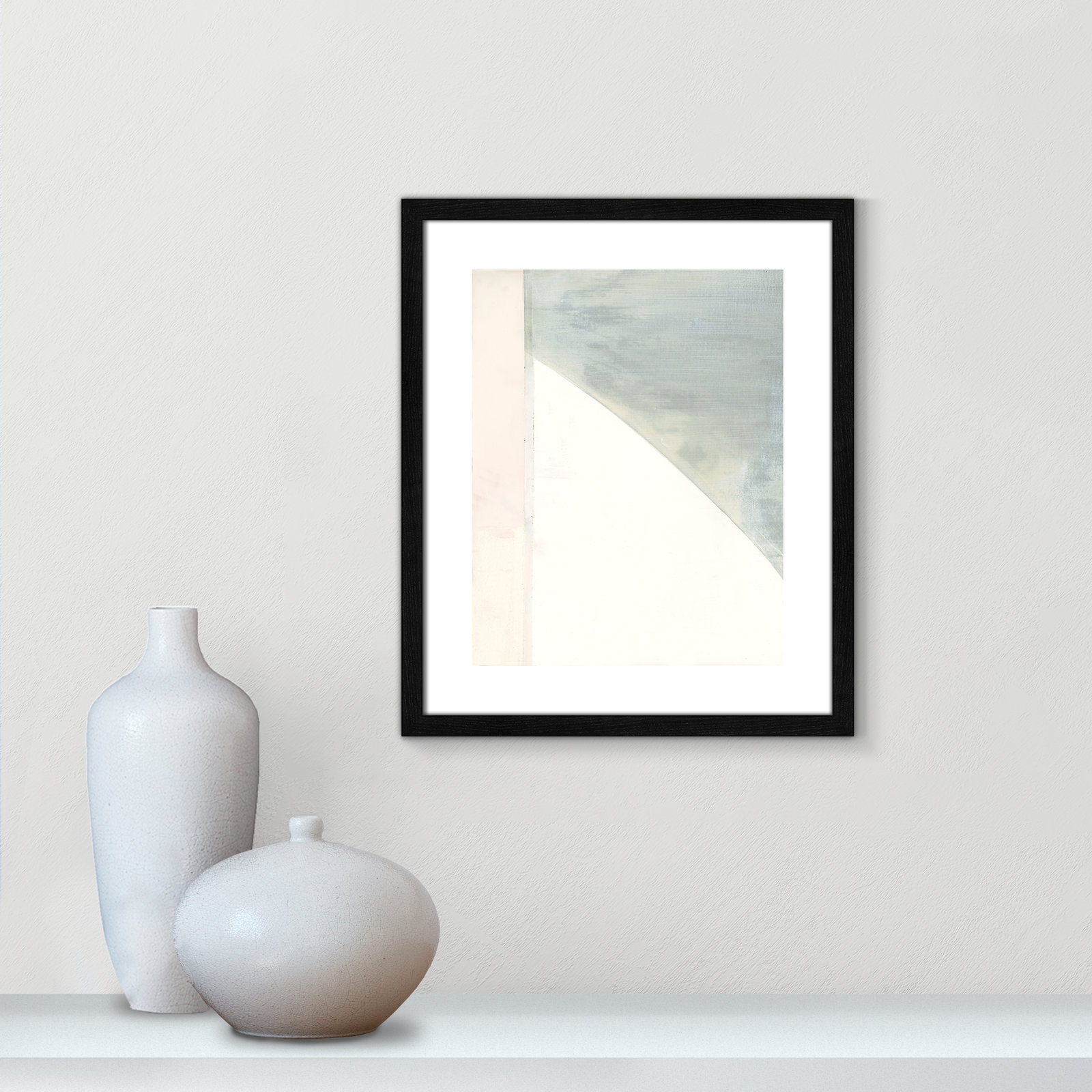 In Neutral I - Painting Print, Black Wood Framed Paper, 19" H x 16" W x 0.75" D