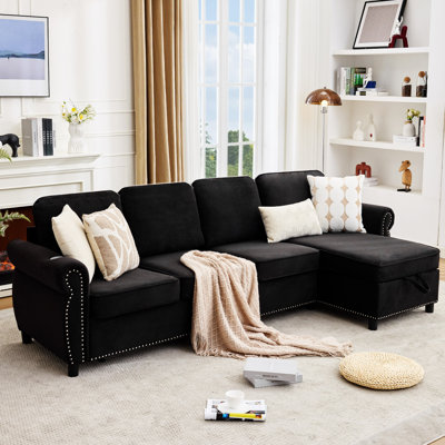 [NEW ARRIVED] [VIDEO PROVIDED]  106.5" Pull Out Sofa Bed,L Shaped Modular 4 Seater Couch,2-In-1 Sofa Bed,Wireless Charging , USB Charging Ports,Memory Foam Mattress,Storage Space, Flannelette