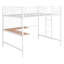 Lit mezzanine double en métal avec bureau et tablette-1256289426