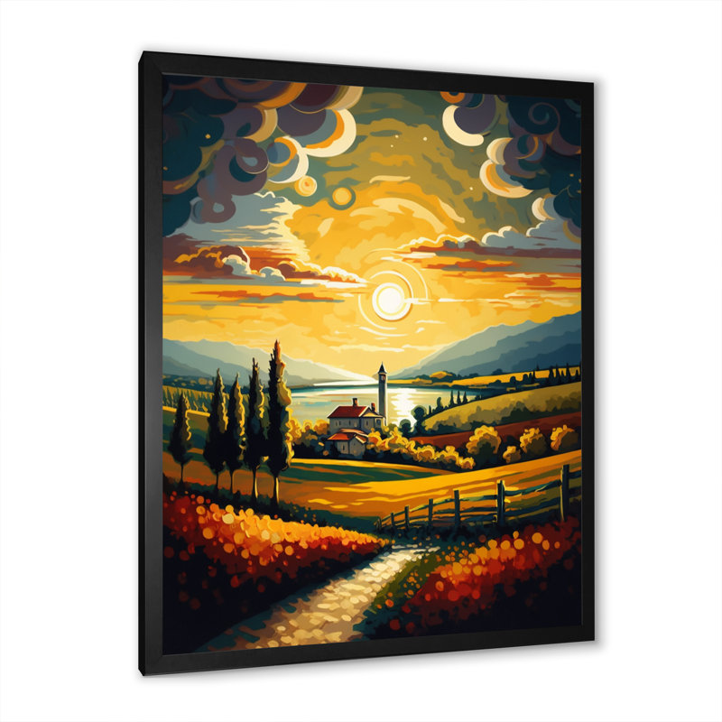 Adeola " Sun Rays Peaking Through Clouds III ", Black Picture Framed, 20" H x 12" W x 1" D