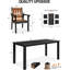 All Weather Rectangular HIPS Patio Dining Table Set for 4 with Arm Chairs 5 Piece Outdoor Furniture Set with Umbrella Hole Modern Plastic Outdoor Dining Sets-1854037583-1854037577