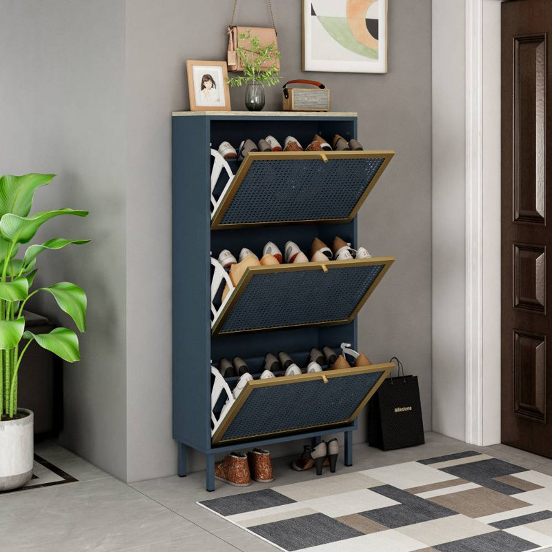 3 Door Shoe Rack (Blue-gray)
