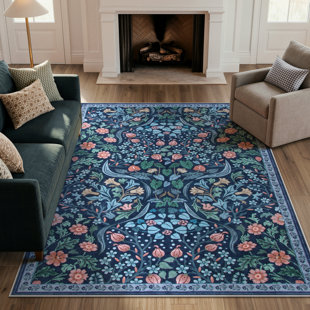 Tapis lavable à motif floral Kaldi