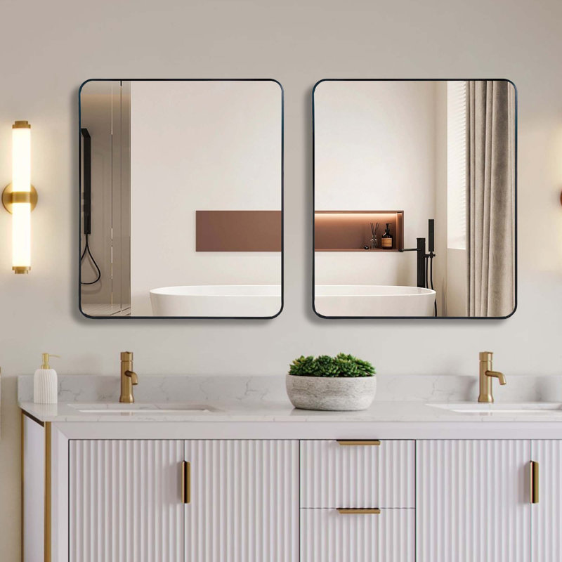 Miroir mural pour salle de bain, Noir