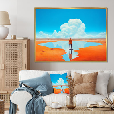 «Alone In Mysterious Desert Lake», reproduction sur toile