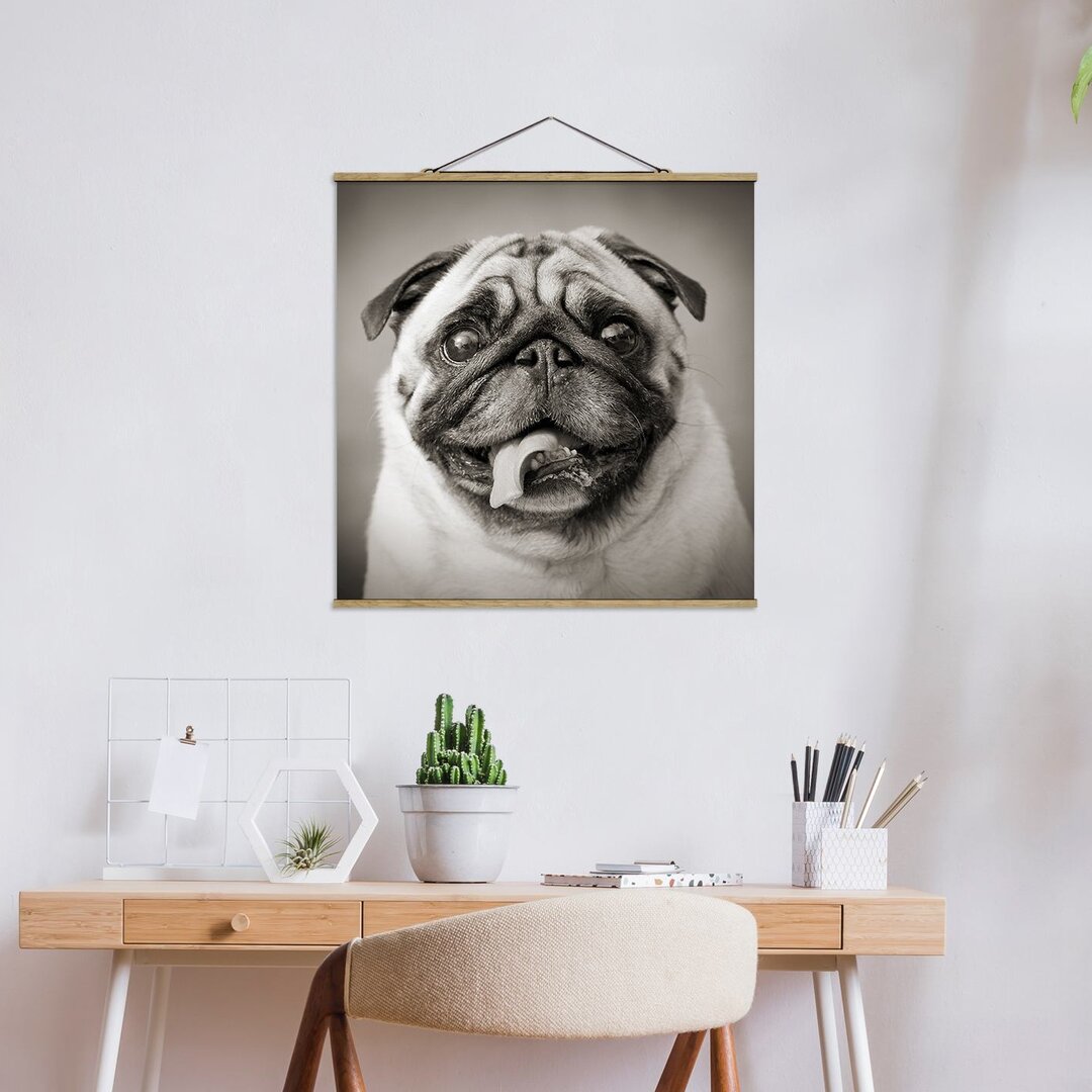 Stoffbild Funny Pug