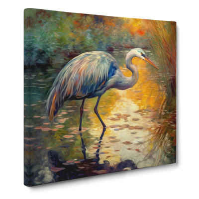 Heron Neo-Impressionism No.1 - Wrapped Canvas