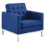 Fauteuil capitonné en cuir végétalien Loft-2015567501