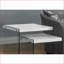 Ensemble de 2 tables basses gigognes blanches lustrées peu encombrantes avec base en verre trempé pour le salon / la chambre à coucher