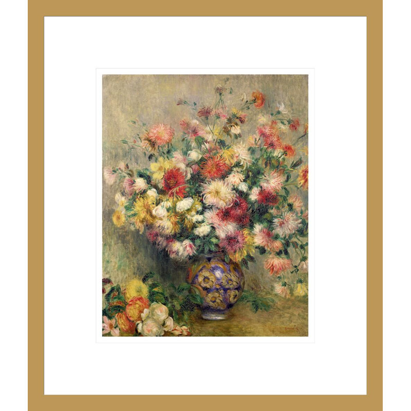 «Vase of Chrysanthemums» par Pierre-Auguste Renoir, impression giclée encadrée, H 15,93 po x l 13,75 po