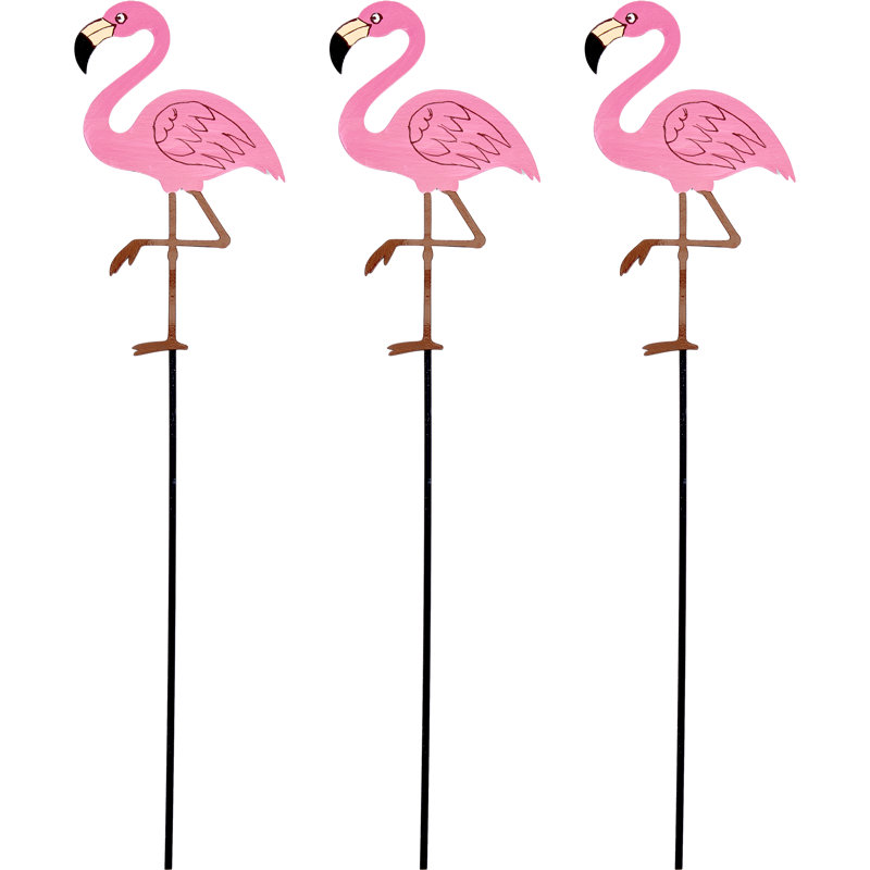 Piquet de jardin 19 po flamant rose
