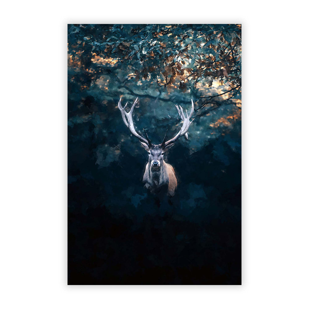 Deer Stag in the Forest - Frameless Print