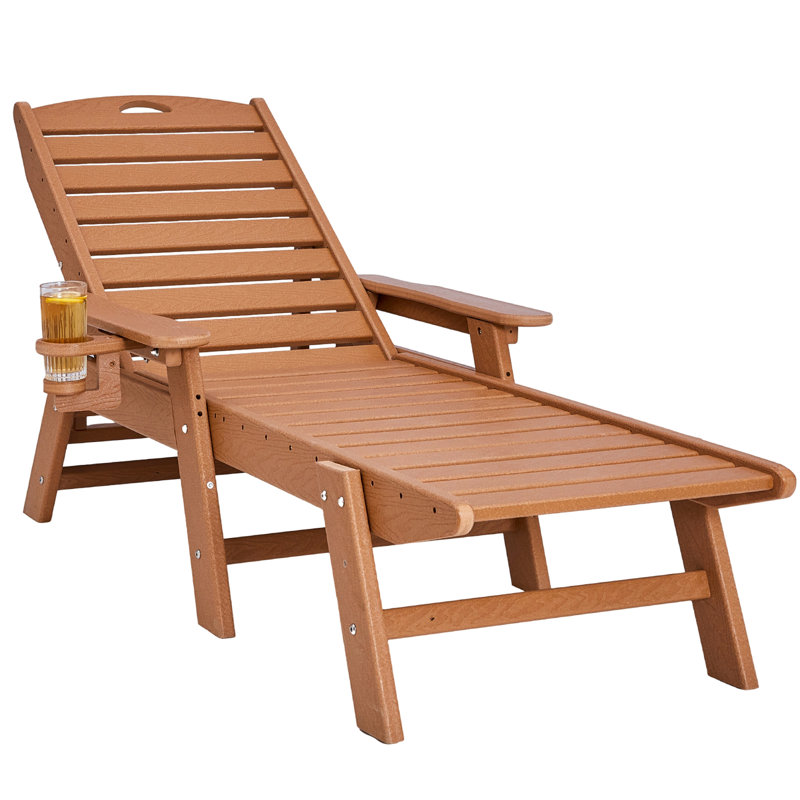 Chaise longue d'extérieur inclinable réglable à 6 positions, Brown