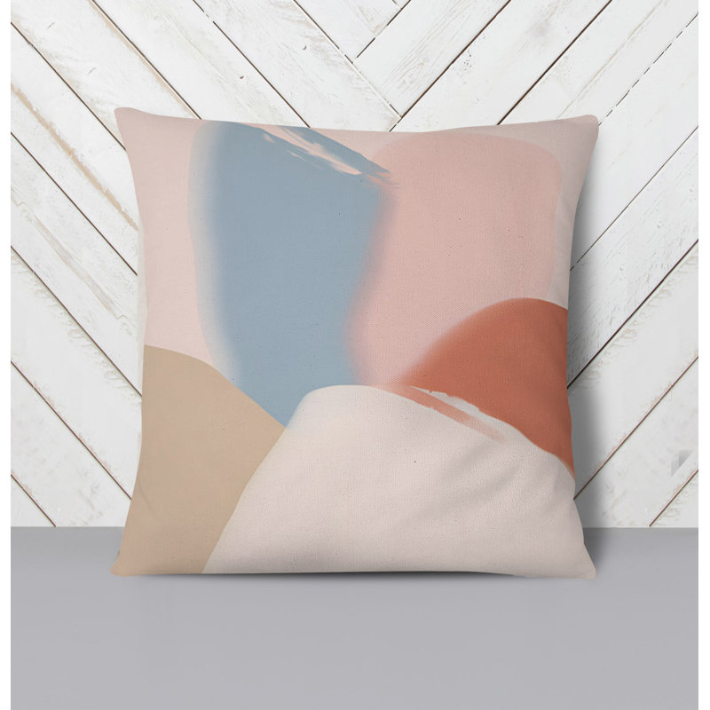 Throw Pillow With Insert, 20"H x 20"W, Brown/Pink Abstract 3