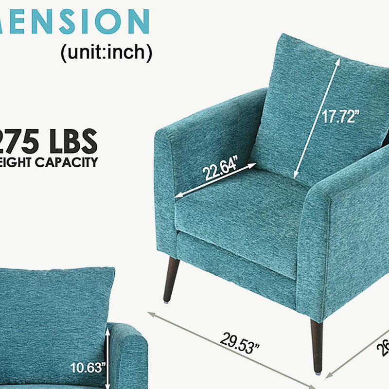 Et fauteuil d'appoint avec dossier de baril de baignoire et pieds en bois massif
