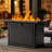 43" Fire Pit Table Propane Outdoor Fireplace with Lava Rocks, Rain Cover ,Removable Lid, 2 Cup Holders,for Patio Garden with 60,000 BTU Output