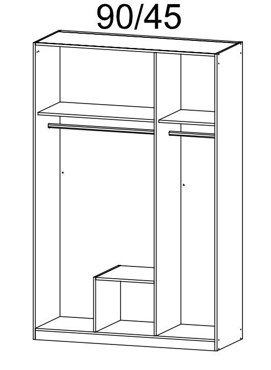 Gandra Hinged Door Wardrobe 136 cm Oak/Alpinwhite 2 Drawer, Mirror INCL. Delivery and Assembly