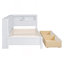 Lit de jour moderne simple avec 2 tiroirs, lit de jour avec tablette de rangement et ports de chargement USB-1818892286