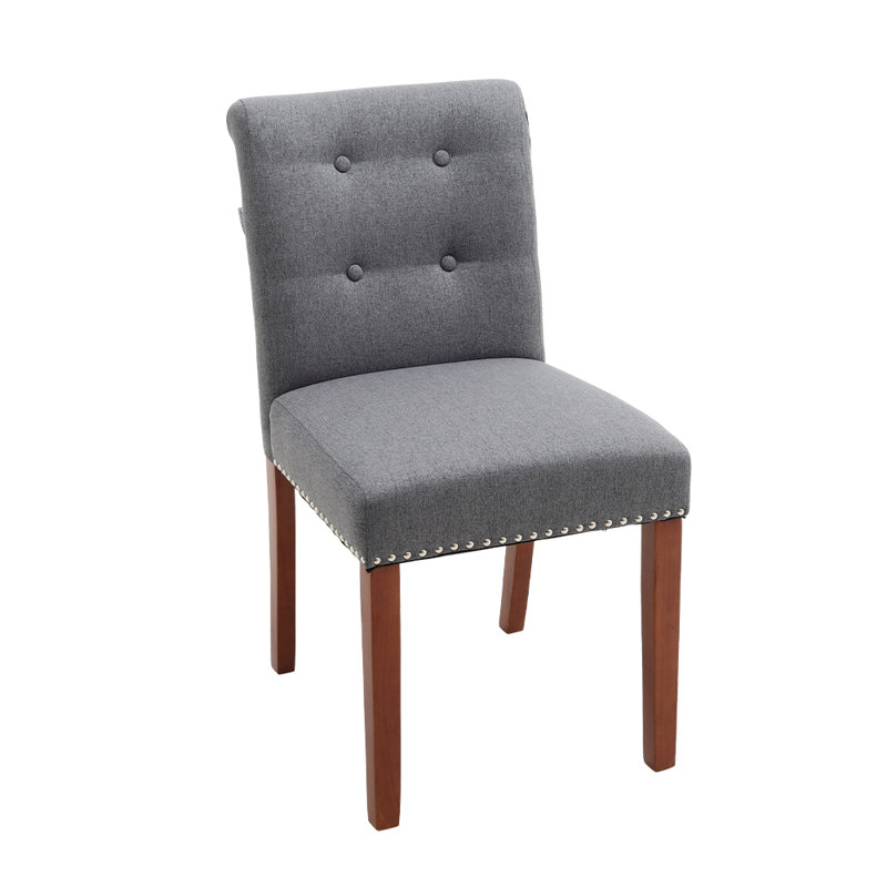 Jagoda 50cm H Upholstered Wing Back Side Chair, Dark Grey