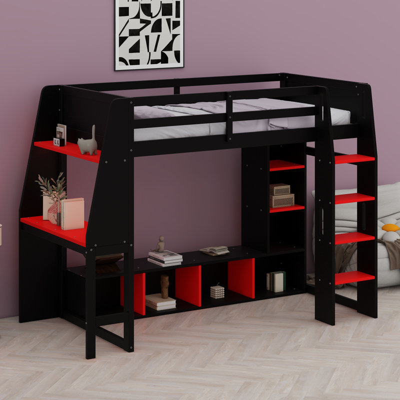 Lit mezzanine avec bureau Gaming