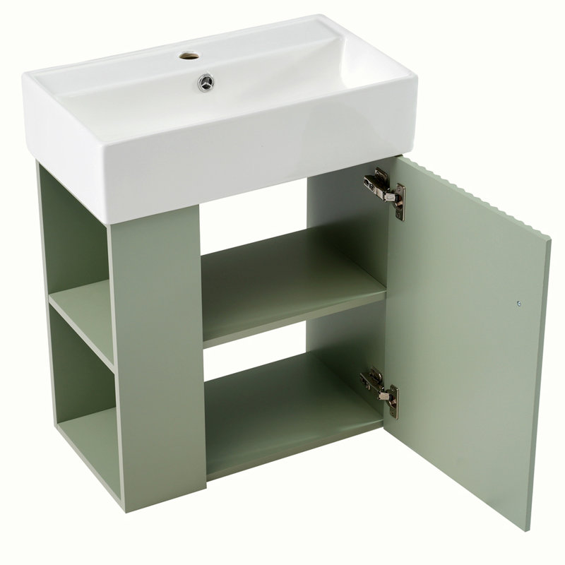 Meuble-lavabo flottant moderne avec lavabo en céramique