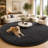 9x9 ft Charcoal Gray Round Rug for Bedroom Room Fluffy Circle Rug Furry Carpet Shaggy Circular Fuzzy Washable Non-Slip Large Area Rug Soft Indoor for Living Room Cute Aesthetic Home Decor-1164655167-1164655111