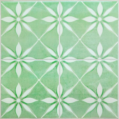 Lot de 5 carreaux adhésifs pour dosseret mural - Brume de bambou