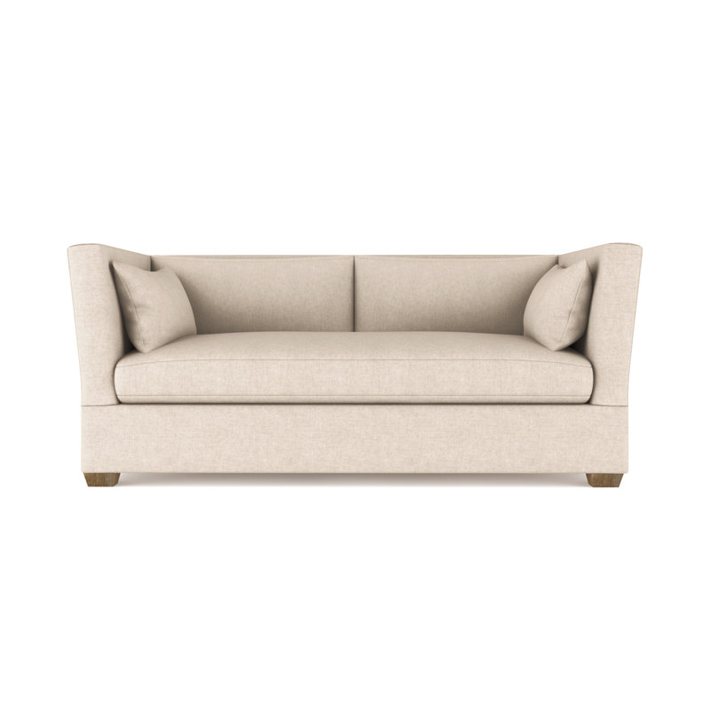 Canapé Rivington, Velours moelleux huître, H 31 po x l 84 po x P 37 po, Brun foncé