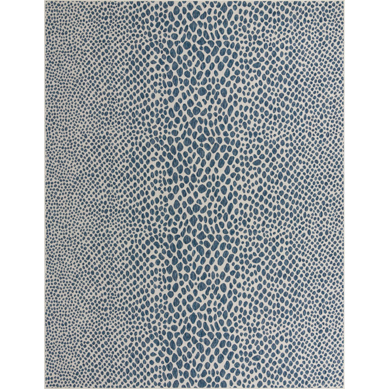 Outdoor Destiny Area Rug Navy Color, Rectangle 10' x 13'1"