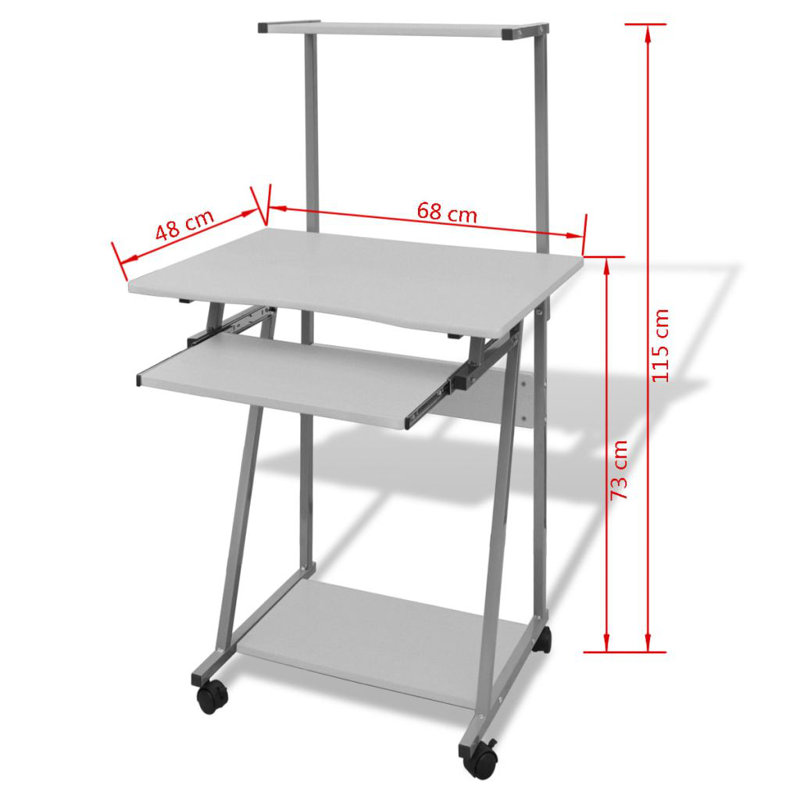 68cm W Computer Desk, White